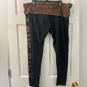 PINK Victoria Secret Leopard Print Leggings, Size XXL